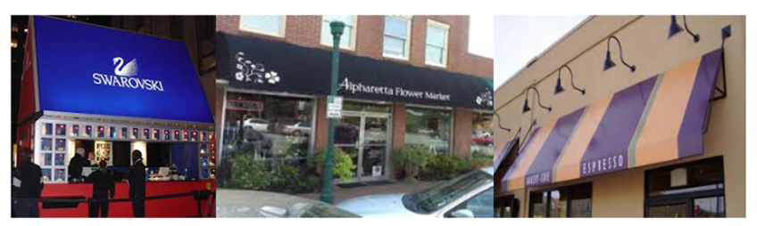 Figure 12: Awning Signs Illustrative Examples