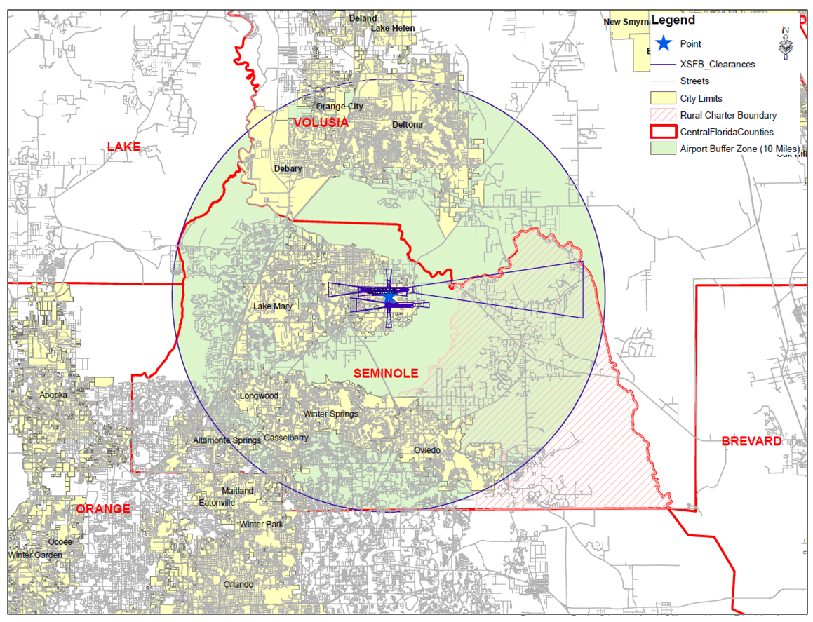 Airport Vicinity (10-Mile Buffer Map)