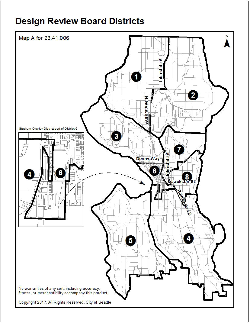 Map A for 23.41.006 Design Review Board Districts