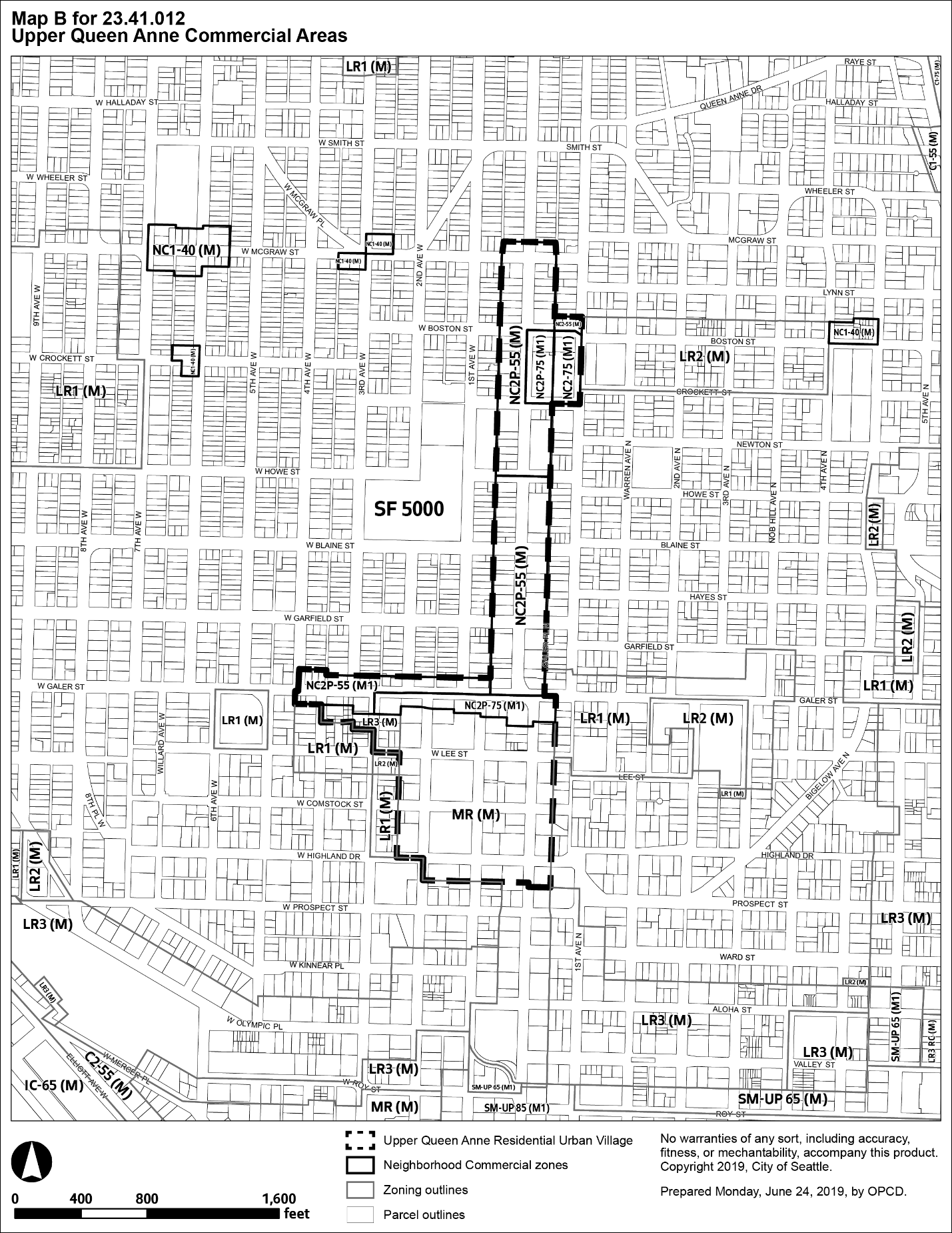 Map B for 23.41.012 Upper Queen Anne Commercial Areas
