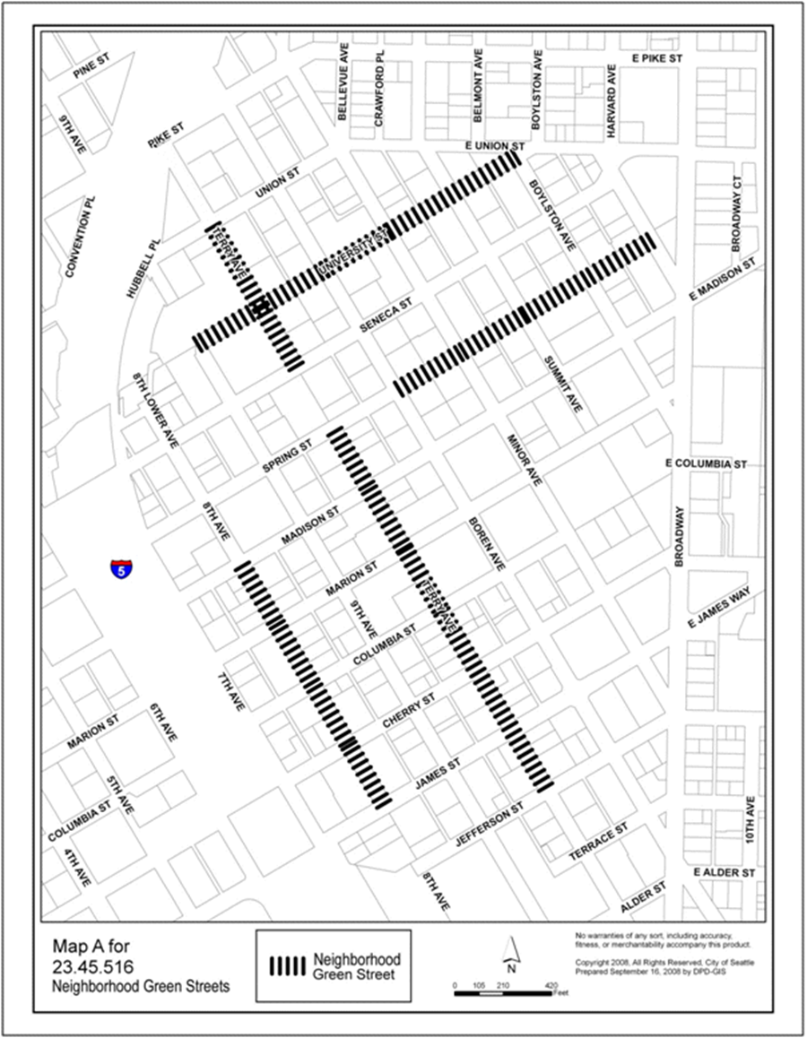 Map A for 23.45.516 Neighborhood Green Streets