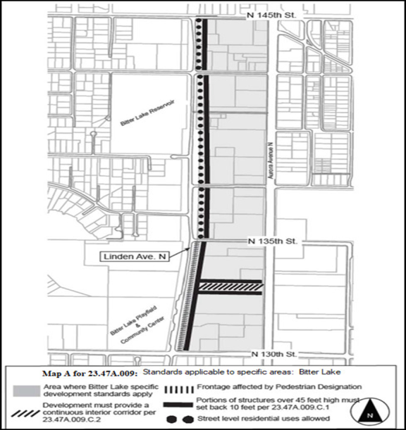 Map A for 23.47A.009 Standards applicable to specific areas: Bitter Lake