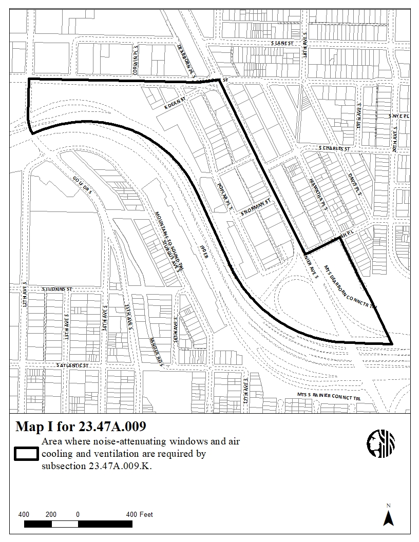 Map I for 23.47A.009 Standards Applicable to Specific Areas: Judkins Park