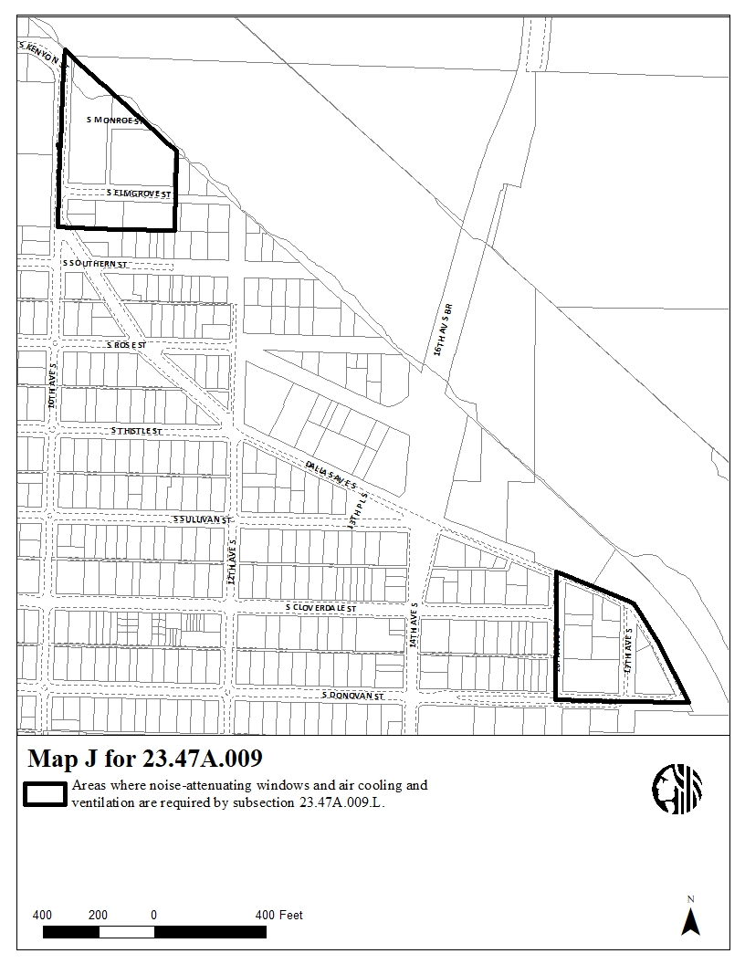 Map J for 23.47A.009 Standards Applicable to Specific Areas: South Park