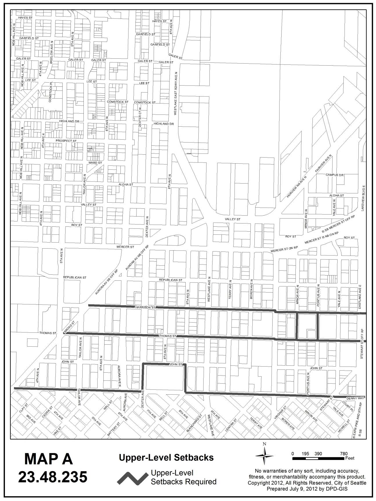 Map A for 23.48.235 Upper-Level Setbacks