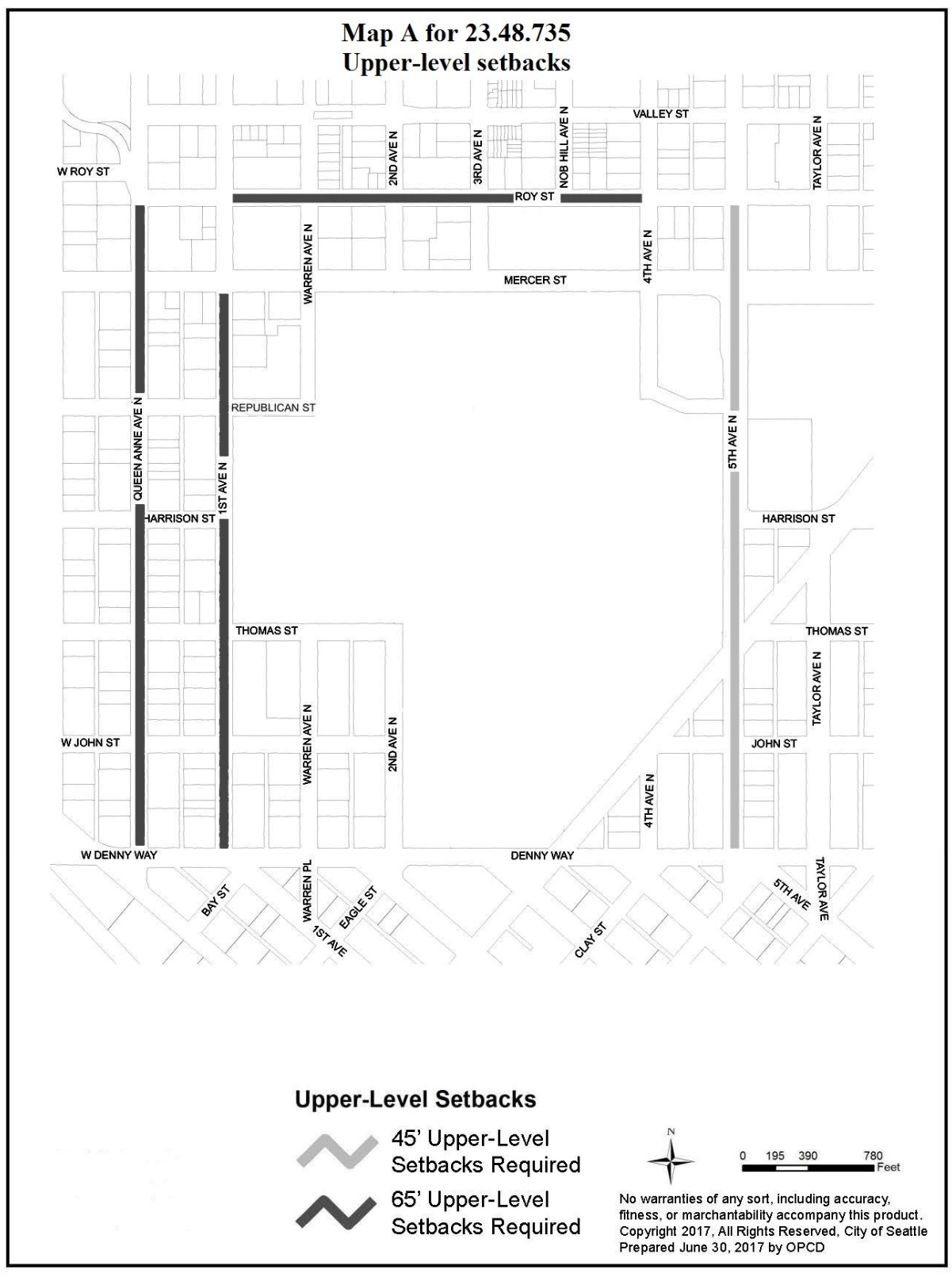 Map A for 23.48.735 Upper-level setbacks