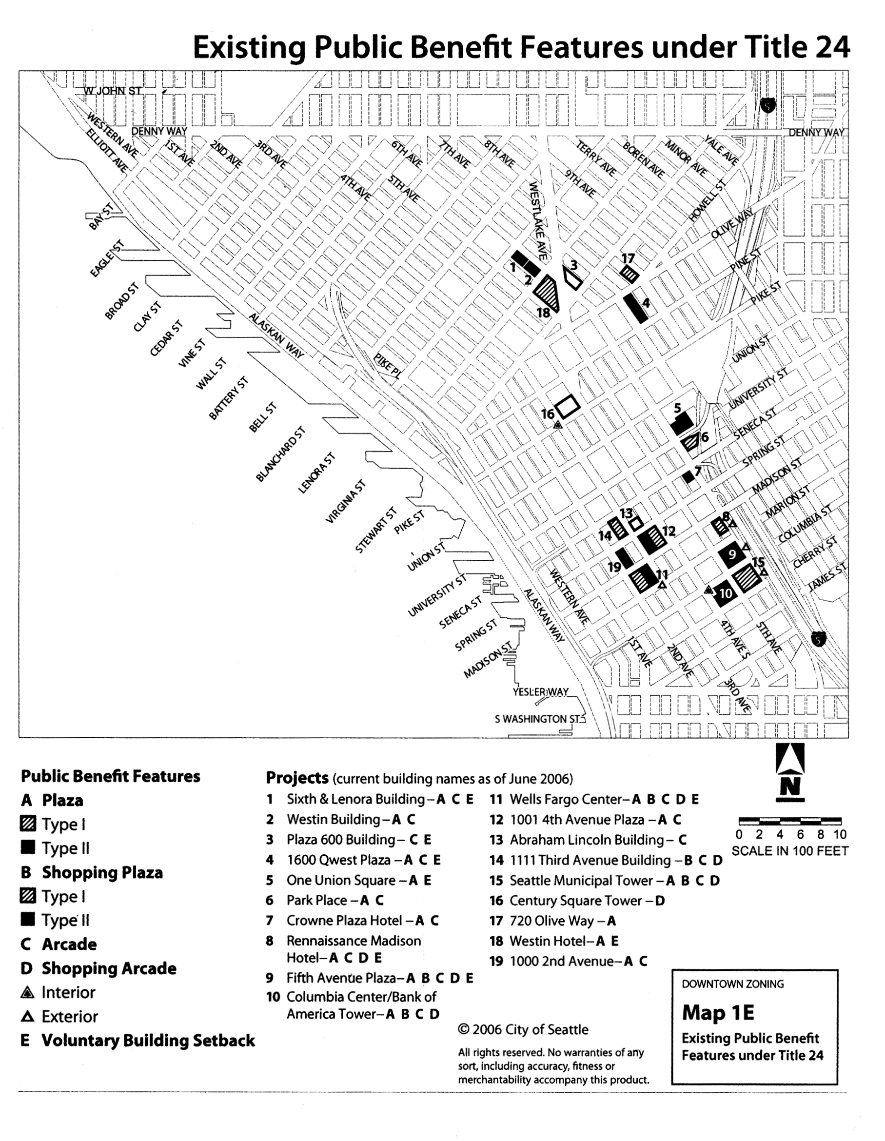 Map 1E Existing Public Benefit Features Under Title 24