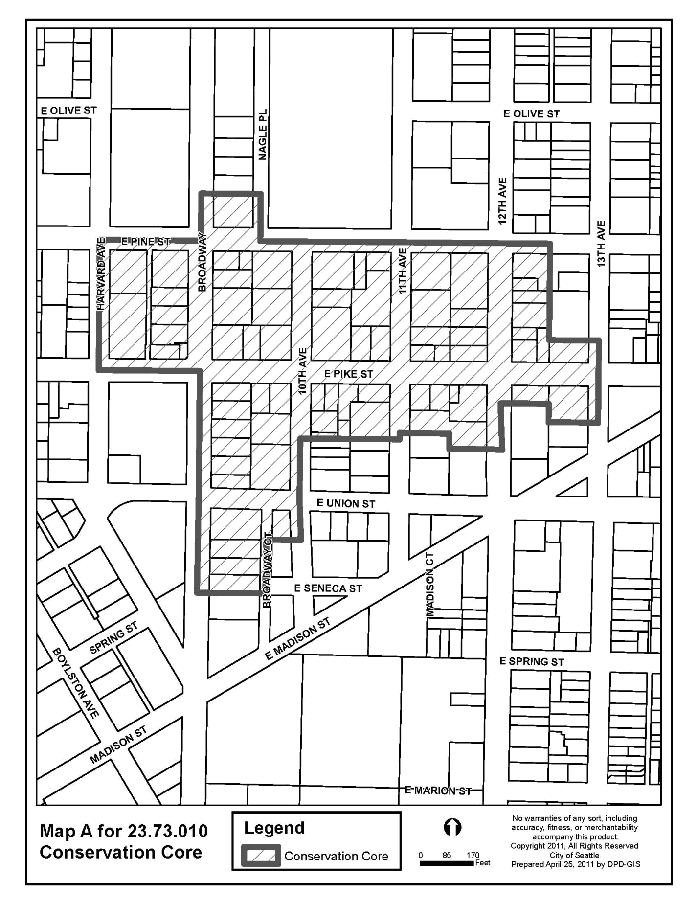 Map A for 23.73.010 Conservation Core