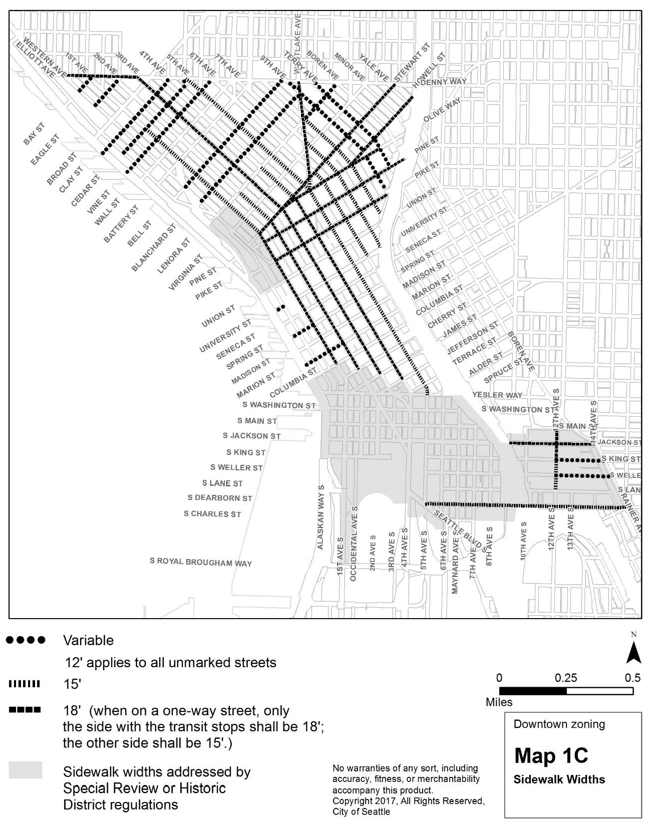 Map 1C Sidewalk Widths