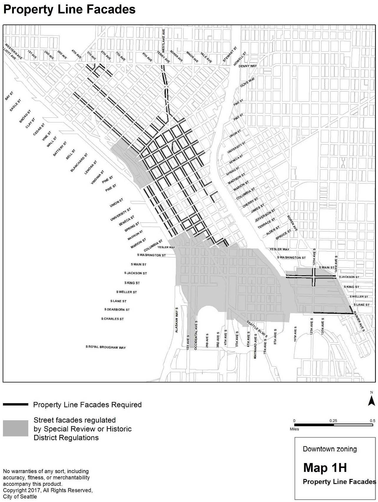 Map 1H: Property Line Facades