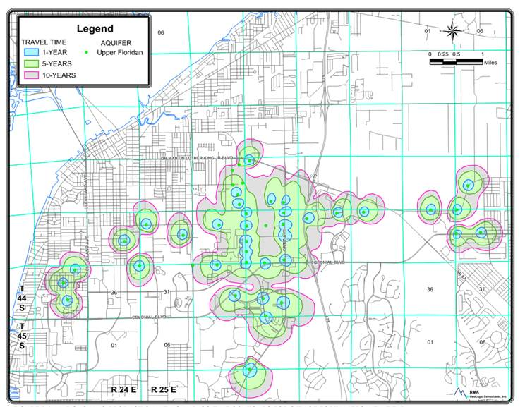 New Wellfield Protections Zones Map A