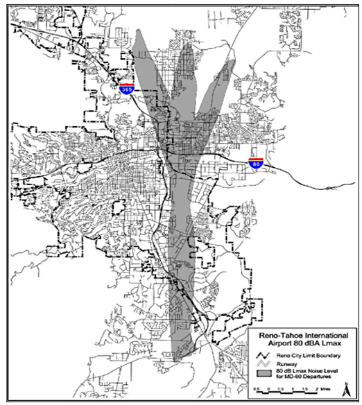 Figure 2-5: Reno-Tahoe International Airport 1998 dBA DNL