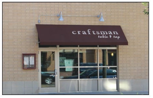Example of awning sign