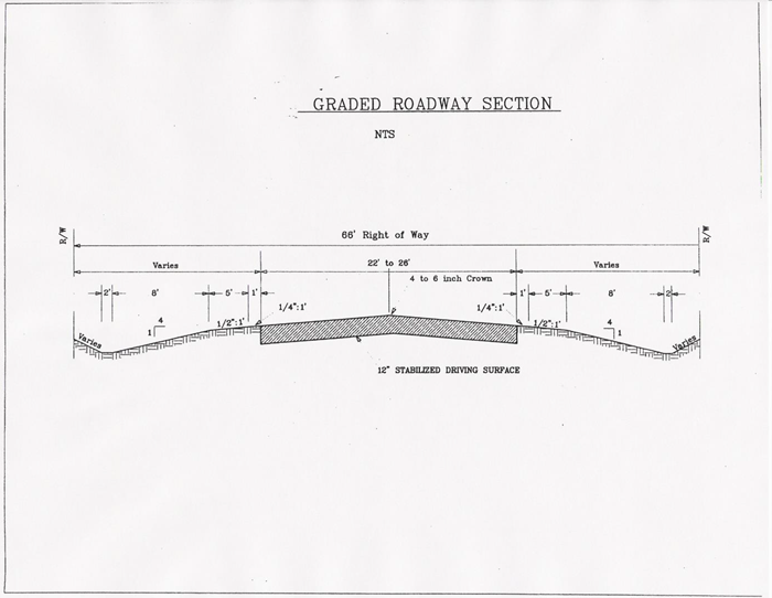 Illustration 9.1—Standard Graded Roadway and Drainage Section
