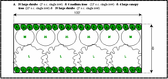Front Buffer Yard 2: Front Yards Facing SR 17 or CR 544 with 6 or More Rows of Parking