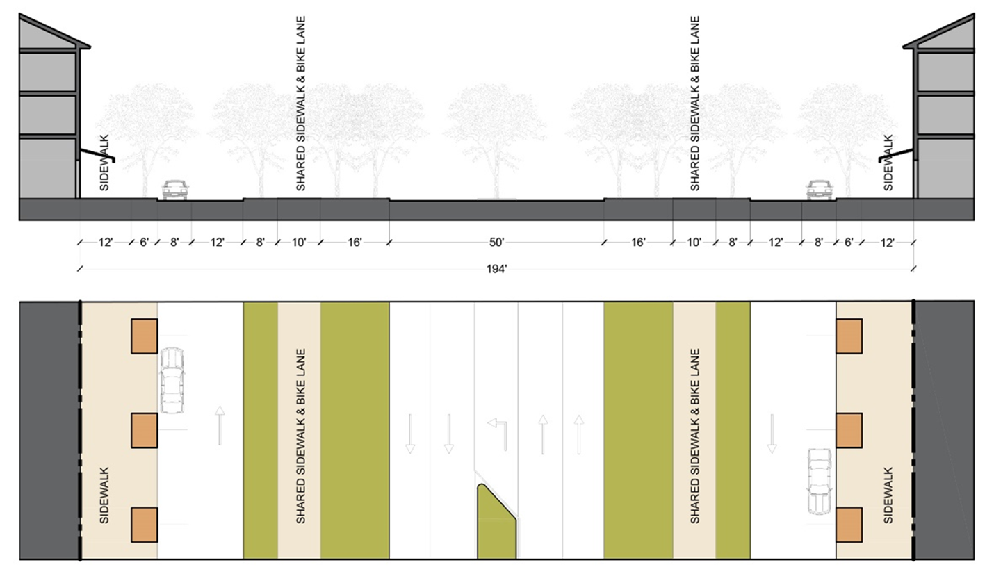 Figure 3817A: Multiway Boulevard Section