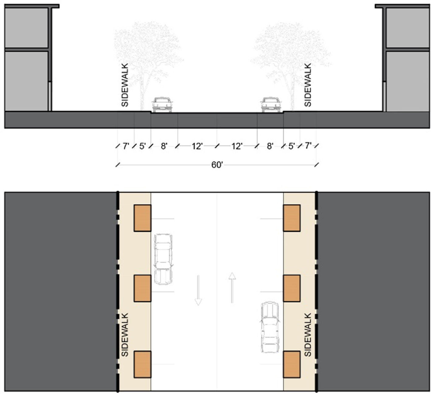 Figure 3818A: Secondary Street 1 Section