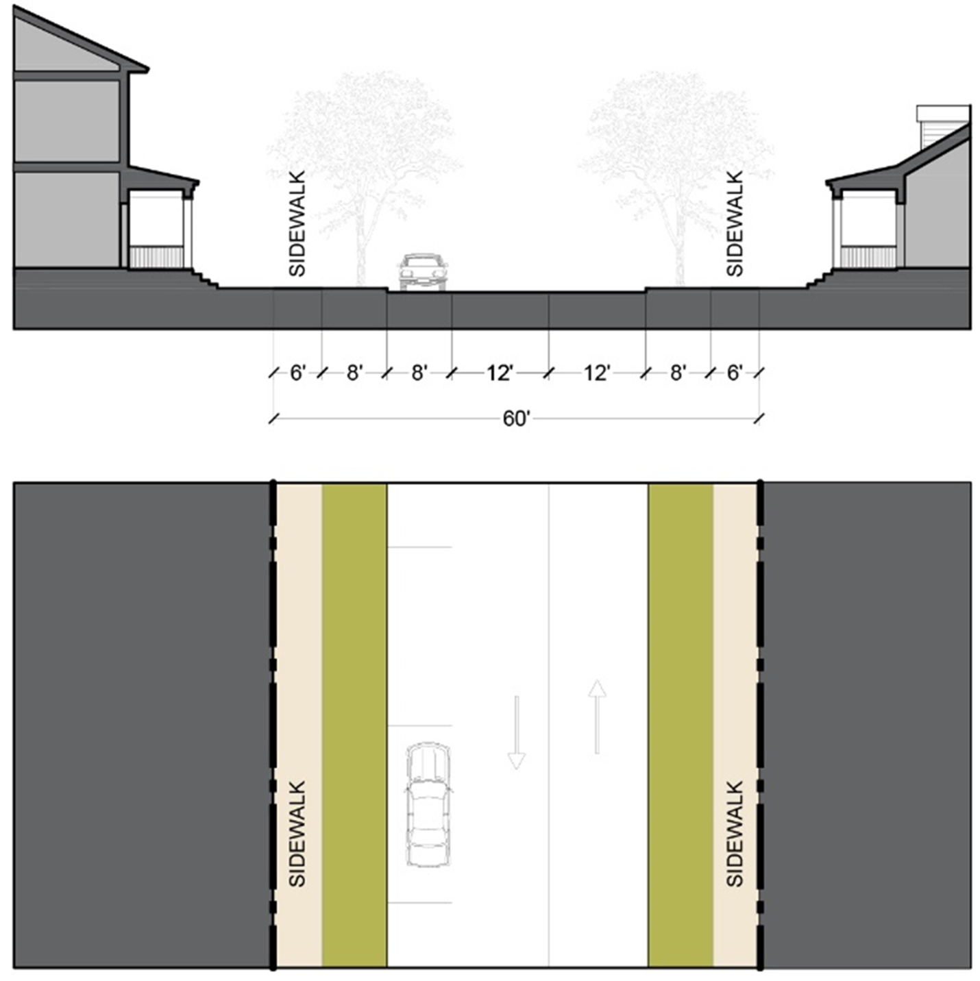 Figure 3818B: Secondary Street 2 Section