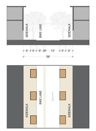 Figure 3820C: One-Way Street 3 Section