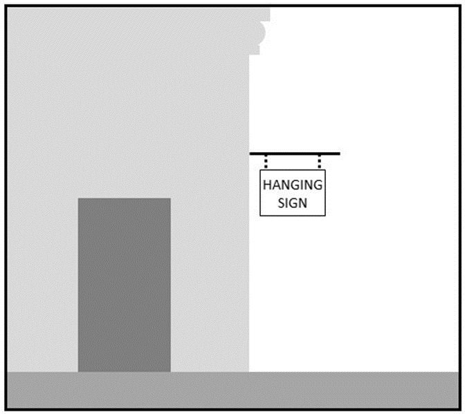 Figure 113-670(8): Hanging sign example.