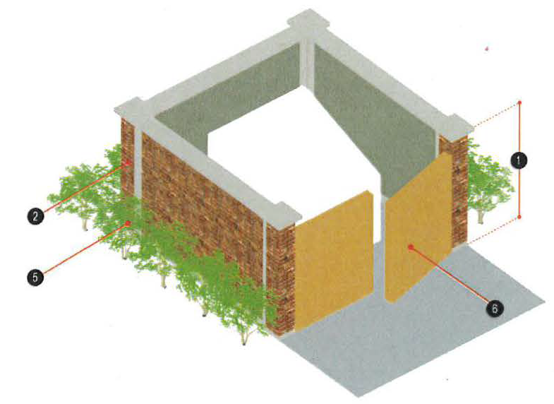 Figure 16: Grease Traps, Trash, and Recycling Receptacle Screening