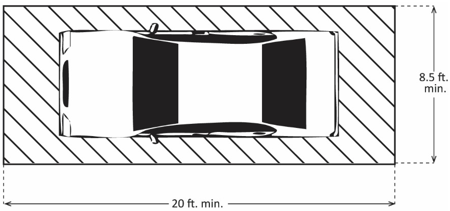Figure 17.63-1. Example of 90-Degree Parking Space Dimensions