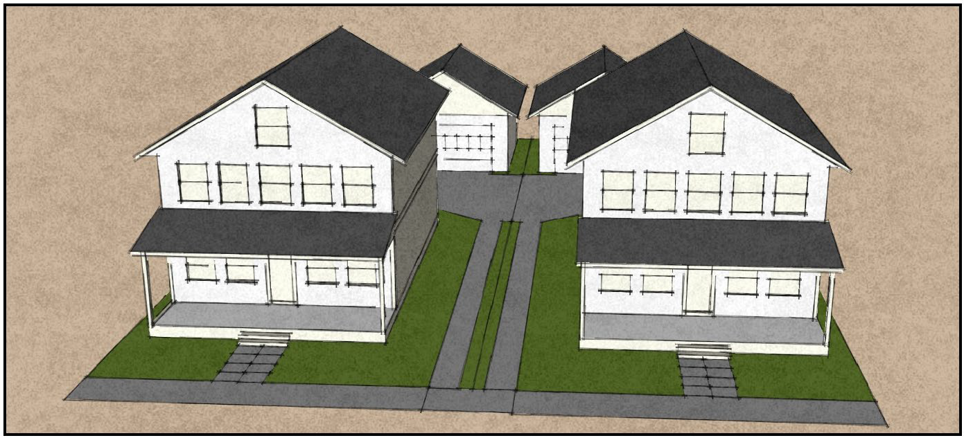 Figure 4 - Example Providing Access to Front via Shared Driveway
