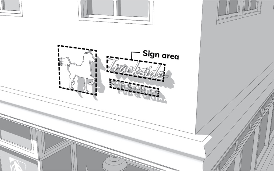 SIGN AREA - CHANNEL LETTERS/FREESTANDING LOGOS