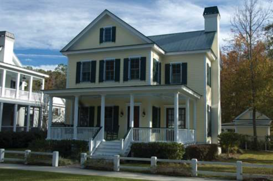A wrap around projecting porch