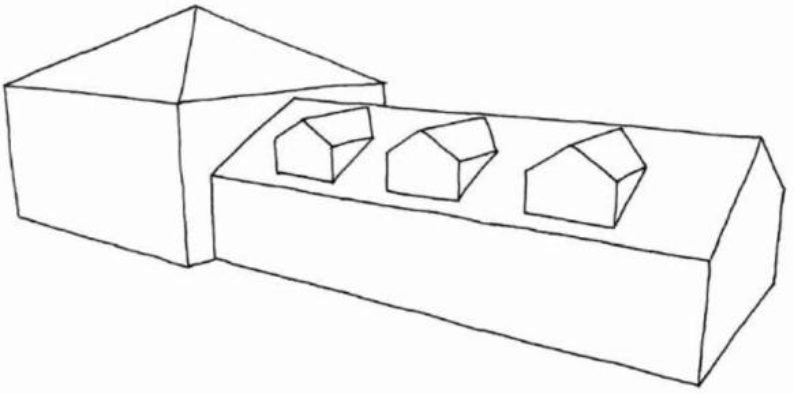 Roof Articulation: Varied roof pitches and planes shall be used to break up the massing of larger buildings
