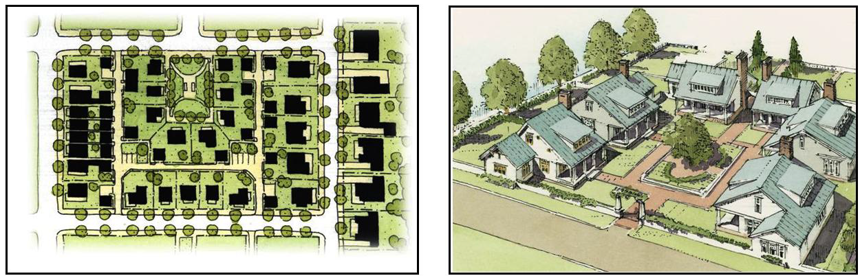 Figure A.13.80.1: The Single Family Traditional Cluster in the form of a traditional cottage close.