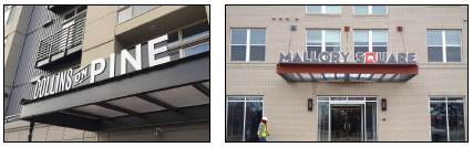 Examples of over-canopy signs:
