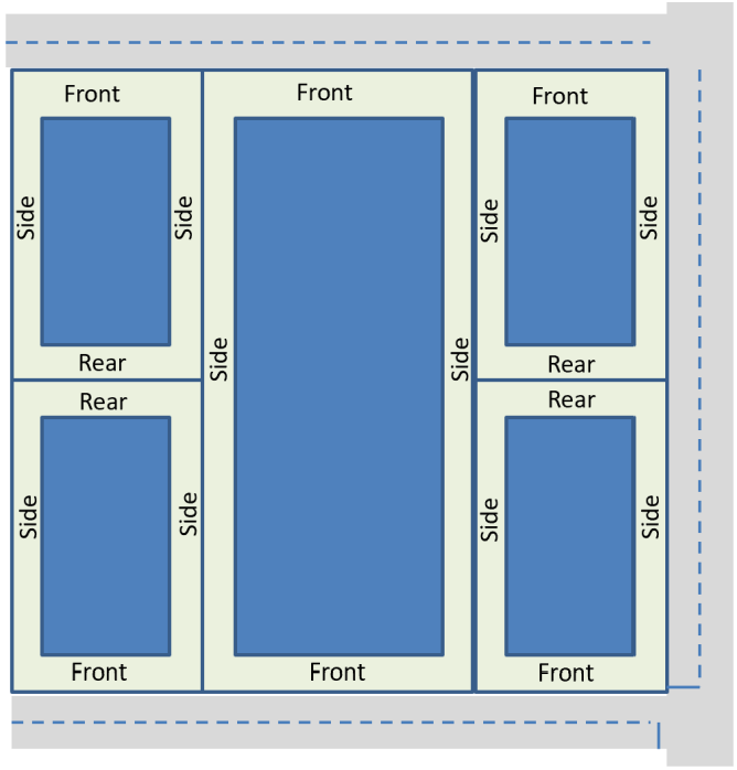 Exhibit 611b: Front Yard Determination for Normal and Double-Frontage or Through Lots