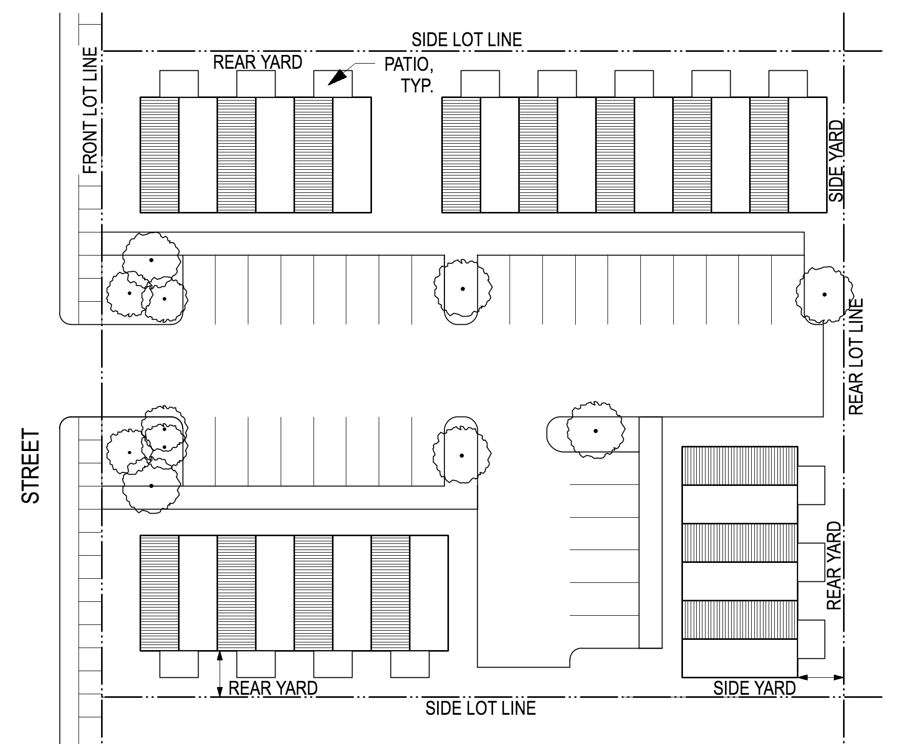 Figure 106-5. Example of a Multi-Dwelling Development with Standard Yards (Setbacks)