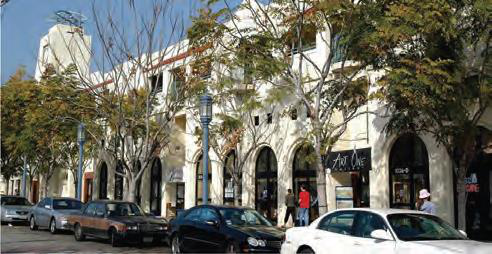 Image 20.225-14 A, B, C Storefront Conditions Use of glazing, awnings, and individual storefront entrances reinforces the pedestrian-orientation of the streetscape.