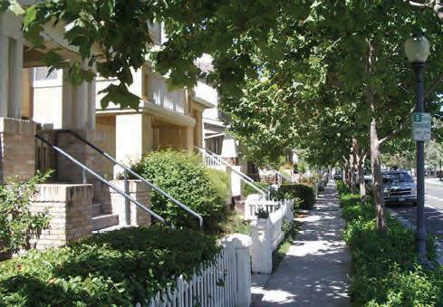 Image 20.225-16 A, B Porch or Patio Conditions Increase the residential identify of a streetscape and provide separation of private space from public space.
