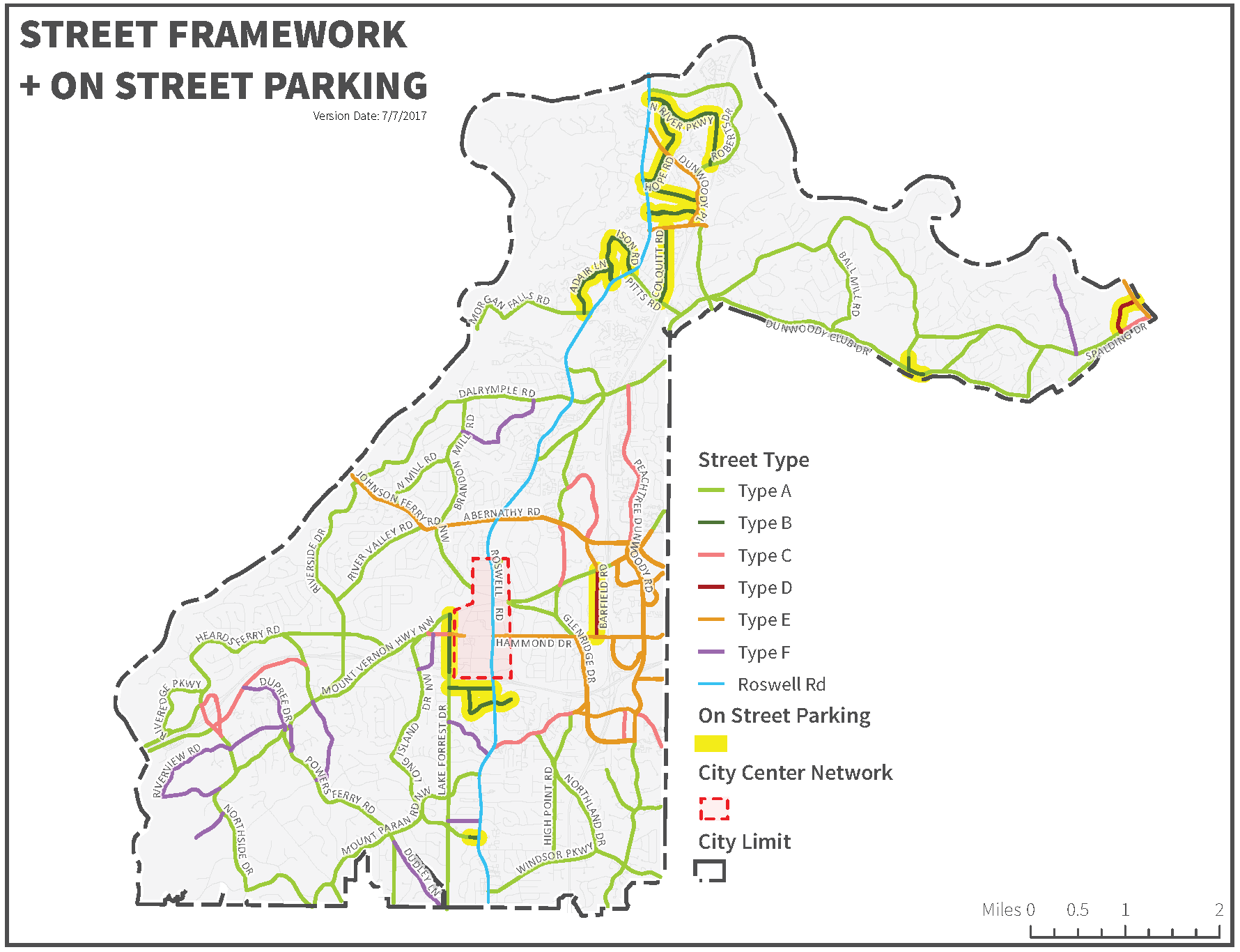 Map Of Sandy Springs Ga Appendix: City-Wide Street Framework Map | Development Code | Sandy Springs,  Ga | Municode Library