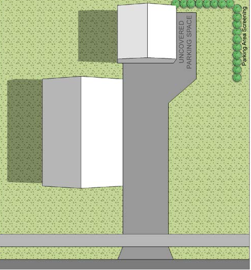 Fig. 7: Single, Two-Family, & Multiple-Family Dwelling (Three or Four Units) Parking Space Beside Garage