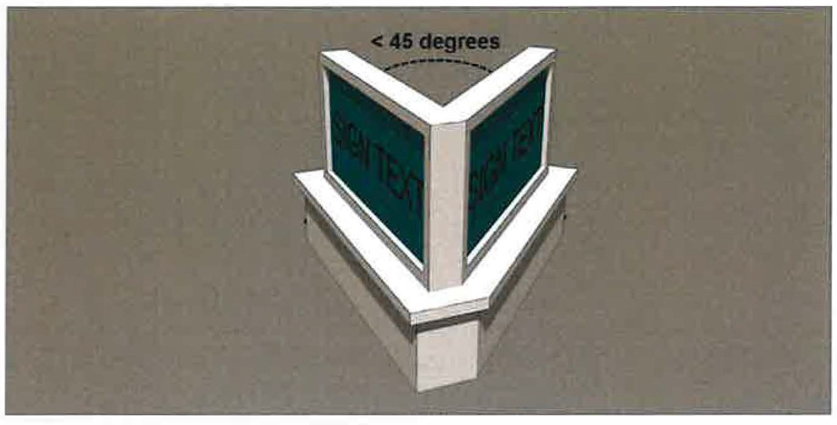 Figure 1129.04-3: Example Double-Faced Sign (45 Degrees or Less)