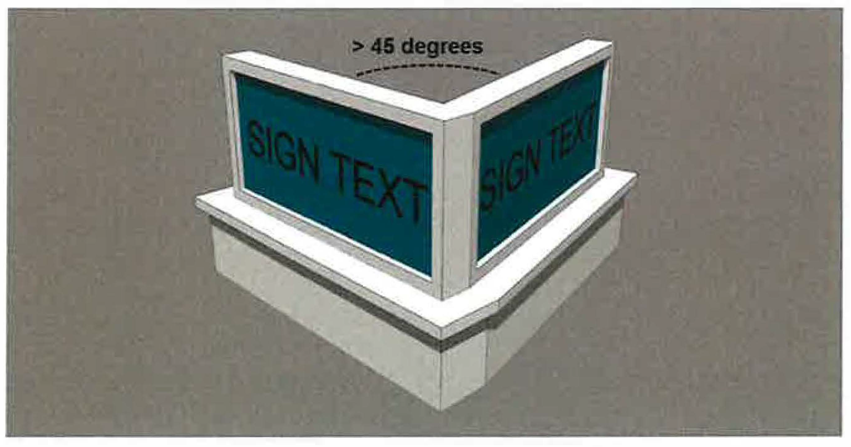 Figure 1129.04-4: Example Double-Faced Sign (Over 45 Degrees)