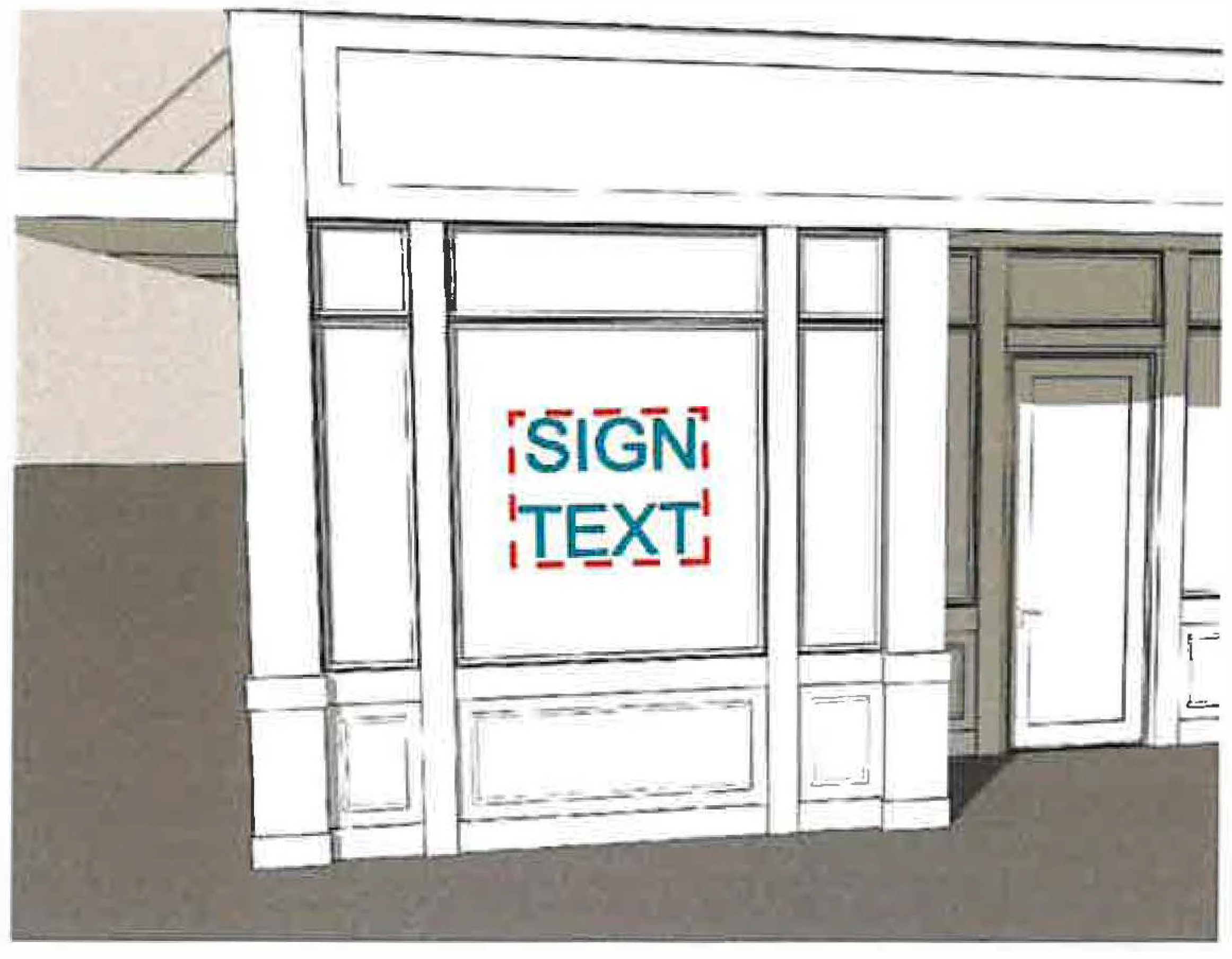 Figure 1129.04-7: Window and Door Sign Measurement Example