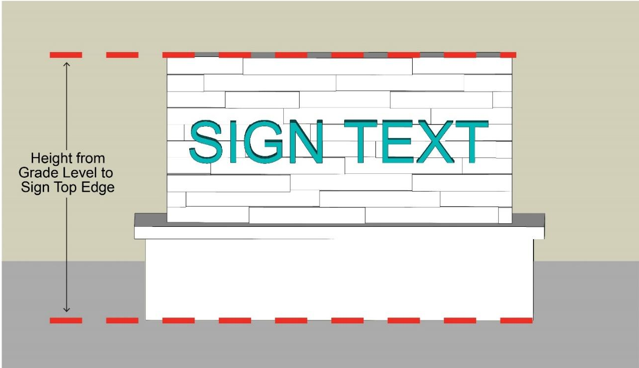 Figure 1129.04-11: Height to Sign Top Edge Measurement