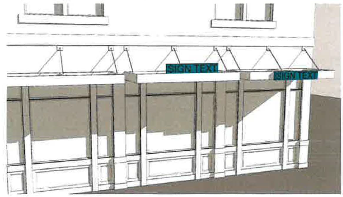Figure 1129.14-5: Example Building-Mounted Canopy Sign
