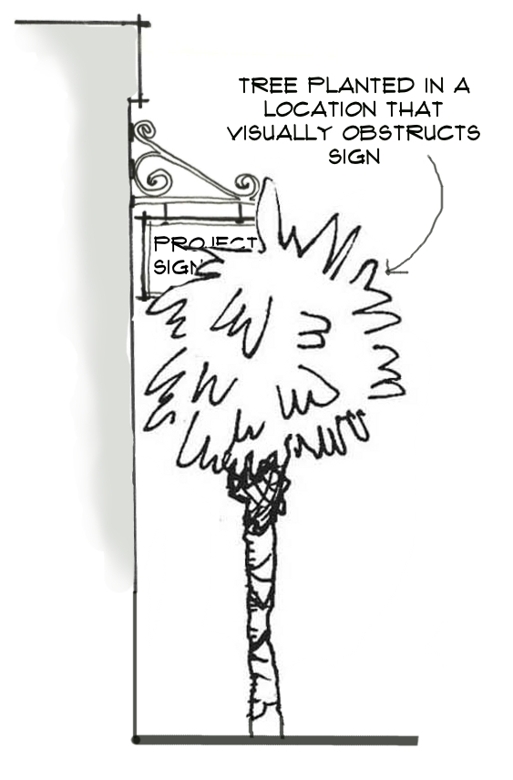 Figure 10-5: Avoid Sign Obstruction