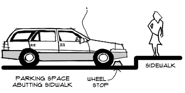 Figure 10-9: Wheel Stops Next to Walkways