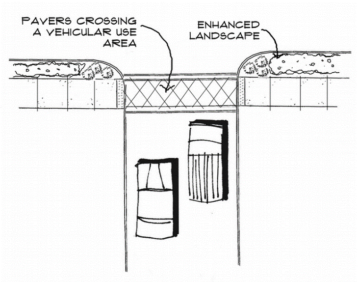 Figure 13-2: Pavement Markers or Pavers Crossing Vehicular Use Area