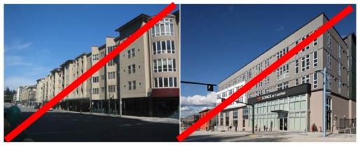 Figure 12 — Examples That Do Not Meet Maximum Facade Width Provisions