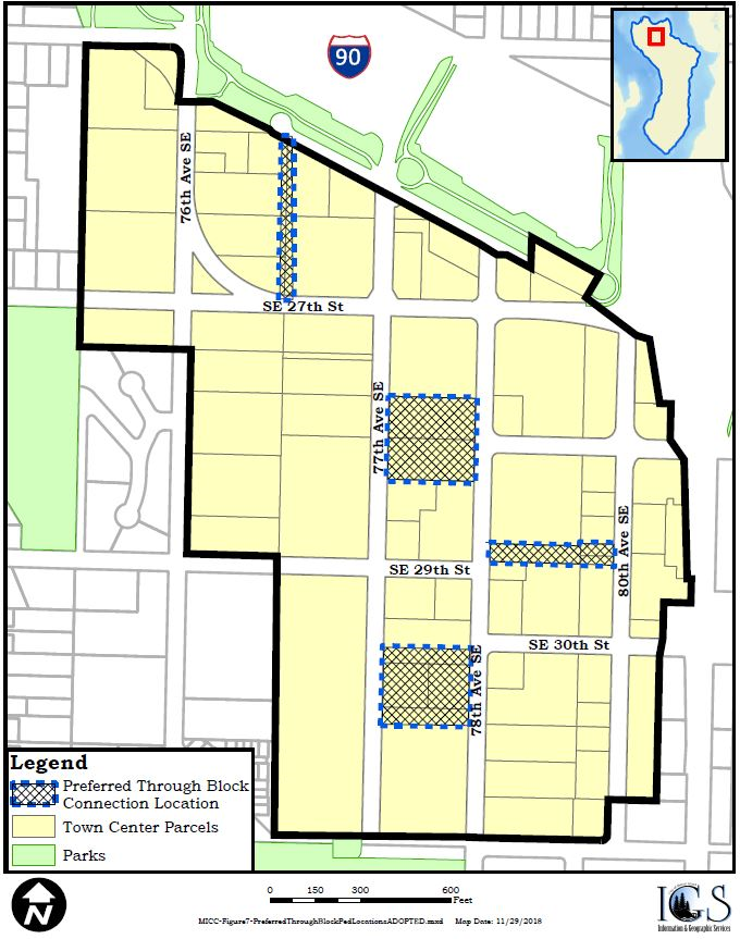 Figure 7 — Preferred Through-Block Pedestrian Connection Locations