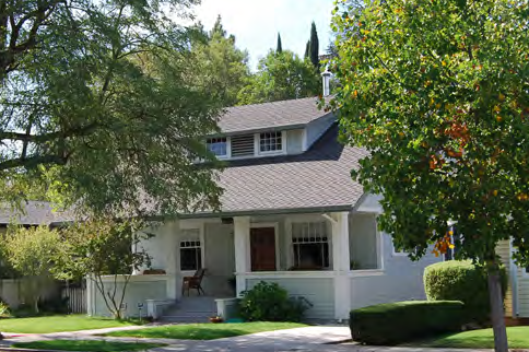 Projecting porch integrated into the overall massing.