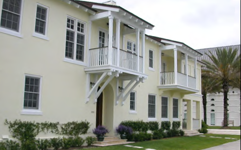 Minor differences in detailing and fenestration articulate the units.